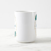 ブライドメイドターコイズヴィンテージフローラ金ゴールド幾何学的 コーヒーマグカップ (中央)