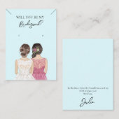 ブライドメイドネックレス&イヤリングジュエリーディスプレイカード 名刺 (正面/裏面)