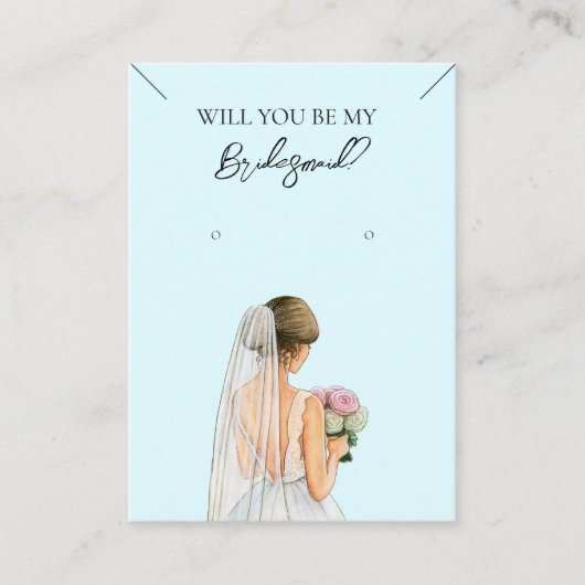 ブライドメイドネックレス&イヤリングジュエリーディスプレイカード 名刺 (正面)