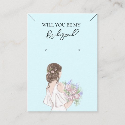 ブライドメイドネックレス&イヤリングジュエリーディスプレイカード 名刺 (正面)