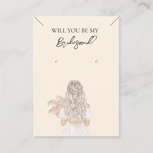 ブライドメイドネックレス&イヤリングジュエリーディスプレイカード 名刺 (正面)