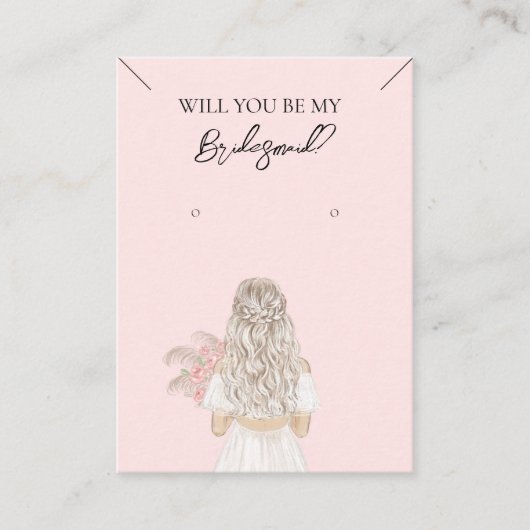 ブライドメイドネックレス&イヤリングジュエリーディスプレイカード 名刺 (正面)