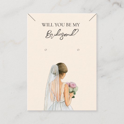 ブライドメイドネックレス&イヤリングジュエリーディスプレイカード 名刺 (正面)