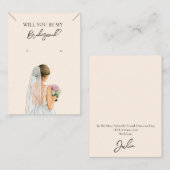 ブライドメイドネックレス&イヤリングジュエリーディスプレイカード 名刺 (正面/裏面)