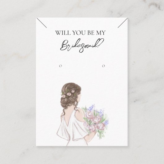 ブライドメイドネックレス&イヤリングジュエリーディスプレイカード 名刺 (正面)