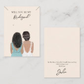 ブライドメイドネックレス&イヤリングジュエリーディスプレイカード 名刺 (正面/裏面)