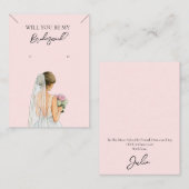 ブライドメイドネックレス&イヤリングジュエリーディスプレイカード 名刺 (正面/裏面)