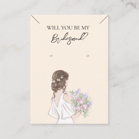 ブライドメイドネックレス&イヤリングジュエリーディスプレイカード 名刺 (正面)