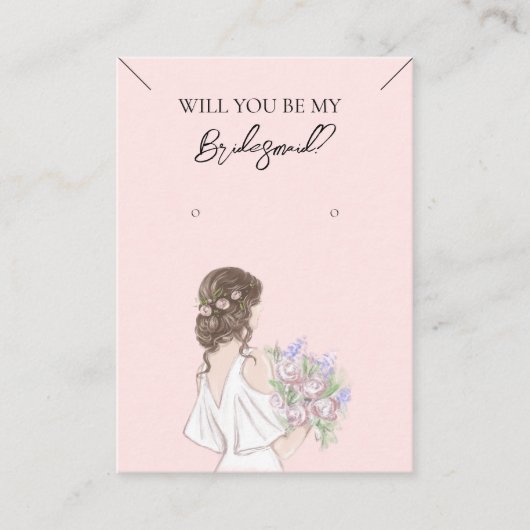 ブライドメイドネックレス&イヤリングジュエリーディスプレイカード 名刺 (正面)