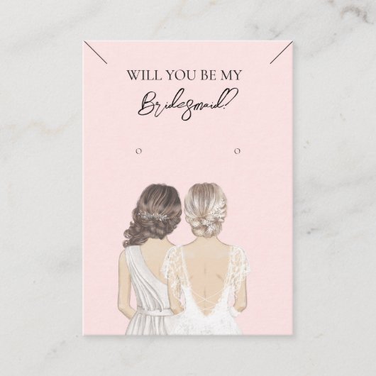 ブライドメイドネックレス&イヤリングジュエリーディスプレイカード 名刺 (正面)