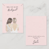 ブライドメイドネックレス&イヤリングジュエリーディスプレイカード 名刺 (正面/裏面)