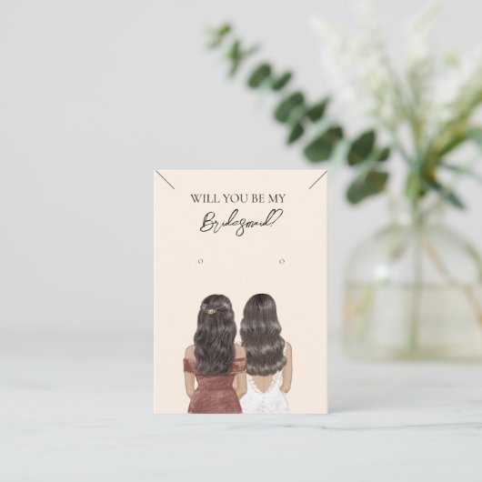 ブライドメイドネックレス&イヤリングジュエリーディスプレイカード 名刺 (スタンド正面)