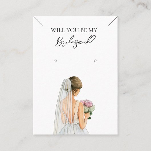 ブライドメイドネックレス&イヤリングジュエリーディスプレイカード 名刺 (正面)