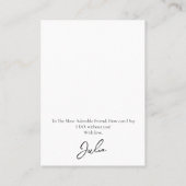 ブライドメイドネックレス&イヤリングジュエリーディスプレイカード 名刺 (裏面)