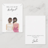 ブライドメイドネックレス&イヤリングジュエリーディスプレイカード 名刺 (正面/裏面)