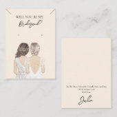 ブライドメイドネックレス&イヤリングジュエリーディスプレイカード 名刺 (正面/裏面)