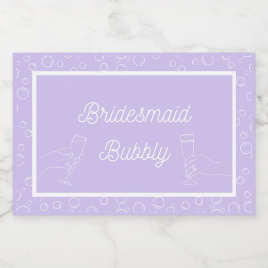 ブライドメイドバブリーきらめくミニワインラボ スパークリングワインラベル (シングルラベル)