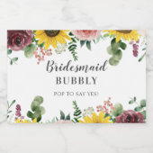 ブライドメイドバブリーブライダルパーティ提案 スパークリングワインラベル (シングルラベル)