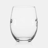 ブライドメイドブラシスクリプト ステムなしワイングラス (左)