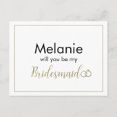 ブライドメイドブラックと金ゴールドリングや輪提案カード シーズンポストカード (正面)