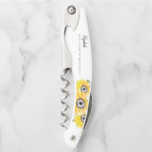 ブライドメイドプロポーズひまわりパーソナライズされたフローラ  ソムリエナイフ (正面)