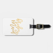 ブライドメイドホワイトアンド金ゴールド旅行 ラゲッジタグ (正面横)