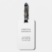 ブライドメイドホワイトアンド金ゴールド旅行 ラゲッジタグ (裏面縦)