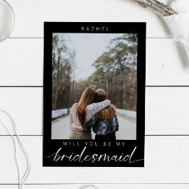 ブライドメイドミニマリスト写真ブラック 招待状