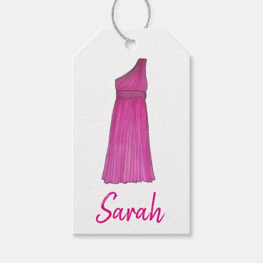 ブライドメイドメイド・オブ・オーナー（花嫁付き添い人）ウェディングパーティガウン ギフトタグ (正面)