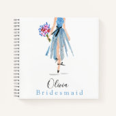 ブライドメイドメイド・オブ・オーナー（花嫁付き添い人）ファッションスカート花 ノートブック (正面)