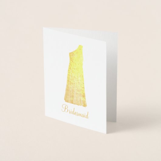 ブライドメイドメイド・オブ・オーナー（花嫁付き添い人）結婚ブライダルパーティズガウン 箔カード (正面)