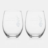 ブライドメイドユーカリ緑のカスタムウェディング ステムなしワイングラス (裏面)