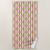 ブライドメイドライム&ナンタケットレッドフィエスタパーティータオル ビーチタオル (正面)