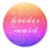 ブライドメイド光るピンクの贈グラデーションり物デコ結婚ールズ セラミックノブ (正面)