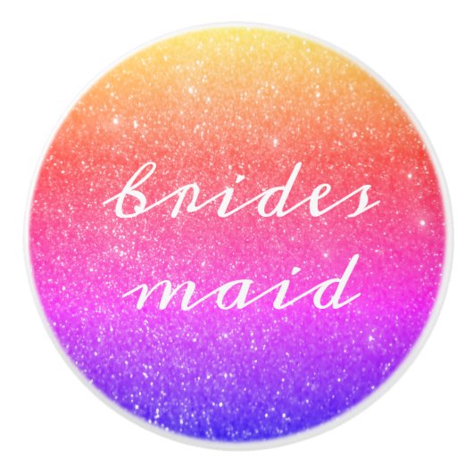 ブライドメイド光るピンクの贈グラデーションり物デコ結婚ールズ セラミックノブ (正面)