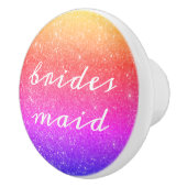 ブライドメイド光るピンクの贈グラデーションり物デコ結婚ールズ セラミックノブ (右)