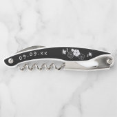 ブライドメイド名アート日付フローラ黒 ソムリエナイフ (裏面)