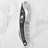 ブライドメイド名アート日付フローラ黒 ソムリエナイフ (裏面)