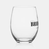 ブライドメイド名タイポグラフィ結婚ズ ステムなしワイングラス (右)