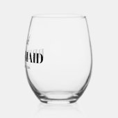 ブライドメイド名タイポグラフィ結婚ズ ステムなしワイングラス (左)