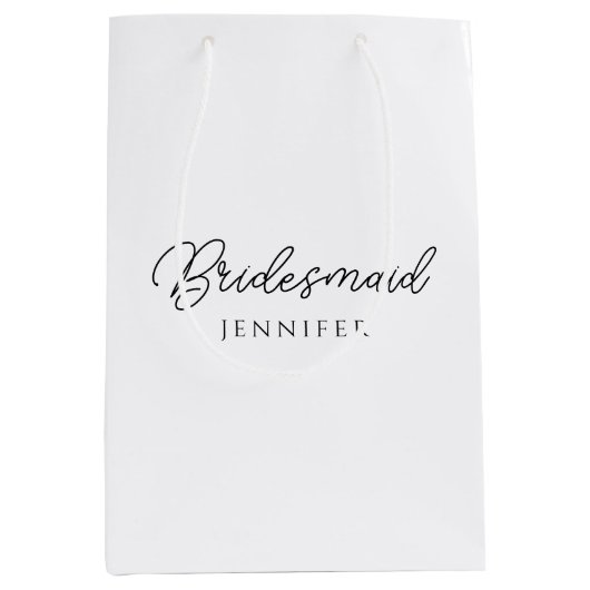 ブライドメイド名テンプレートウィメンズカスタマイズ ミディアムペーパーバッグ (正面)