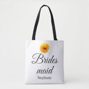 ブライドメイド名ポピーフローラ結婚抽象芸術クール トートバッグ