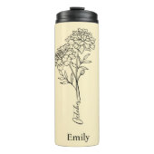 ブライドメイド名マリゴールド10月誕生花贈り物 タンブラー (正面)