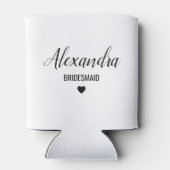 ブライドメイド名&デート可愛いミニマルハート 缶クーラー (裏面)