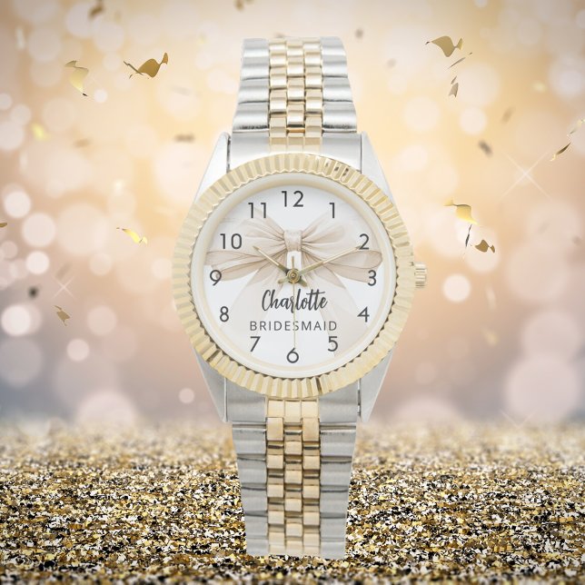 ブライドメイド弓ベージュのクリーム名 腕時計 (クリエイターアップロード済み)