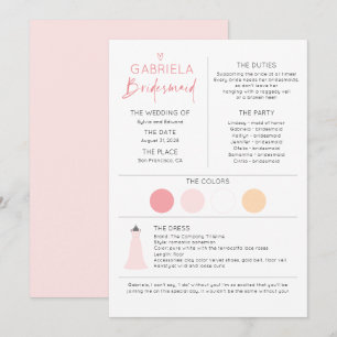 ブライドメイド情報とプロポーザルのカードテンプレート