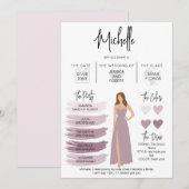 ブライドメイド情報カードブライダルパーティ情報 招待状 (正面/裏面)