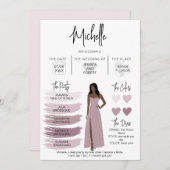 ブライドメイド情報カードブライダルパーティ情報 招待状 (正面/裏面)