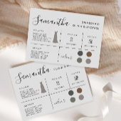 ブライドメイド情報カード、ブライダルパーティ 招待状