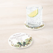ブライドメイド披露宴ティール(緑がかった色)ヴィンテージバードコースター コースター (側面)
